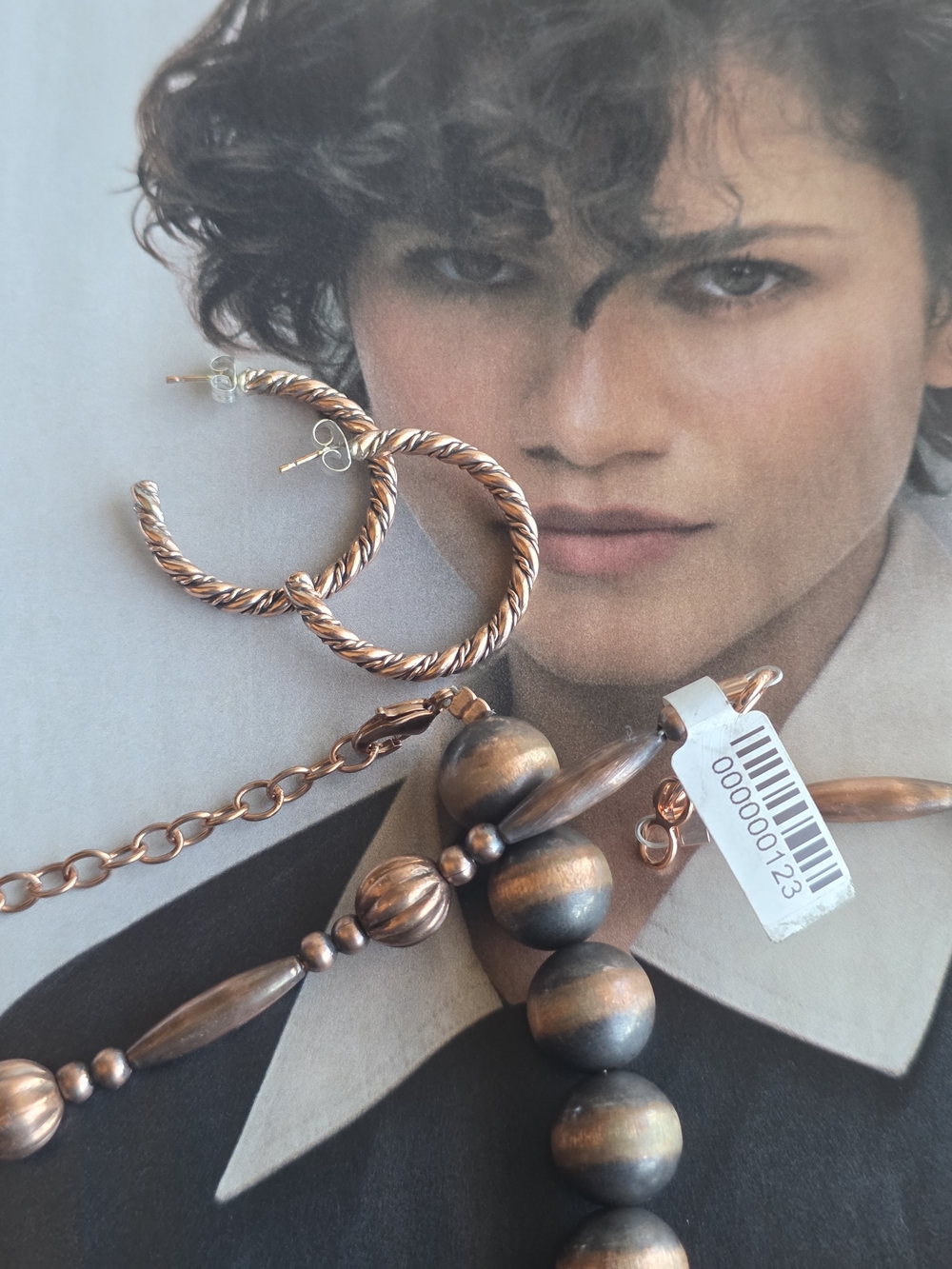 Twisted Hoop Earrings in Copper  - Women Jewelry